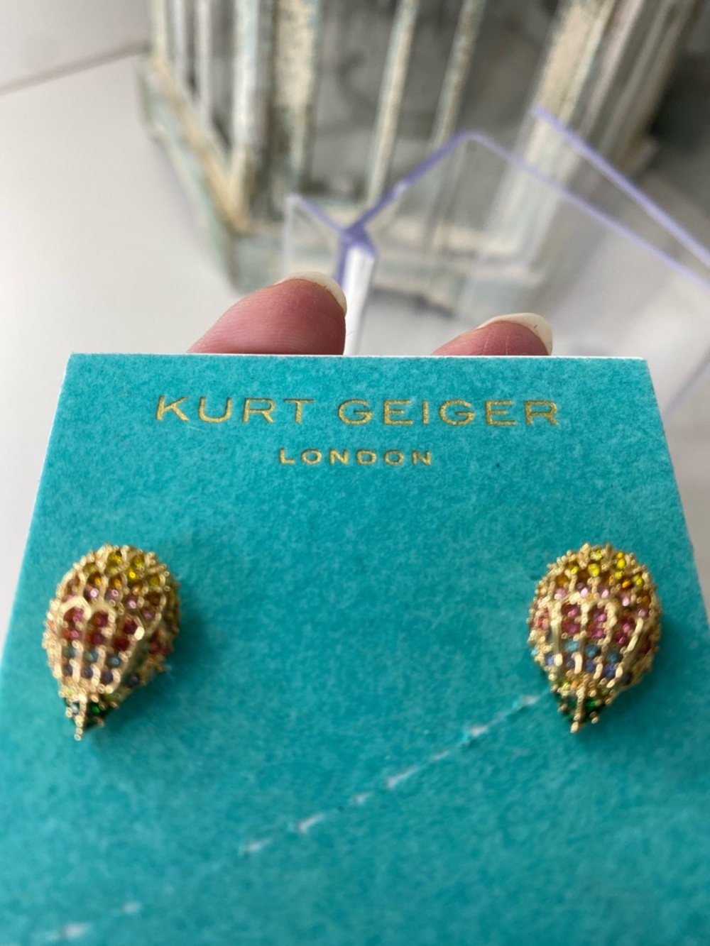 Kurt Geiger Multicolor Crystal Eagle Head Stud Earrings - Picture 5 of 6